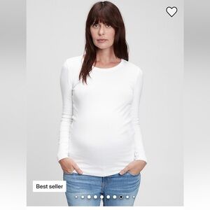 Gap maternity modern crewneck T-shirt white (long sleeve